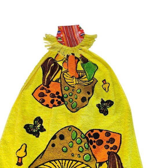 Vintage Cannon Merry Mushroom Kitchen Hand Towel Yellow - Picture 13 of 14